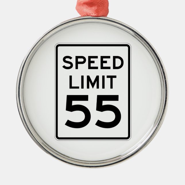 Speed Limit 55 MPH Sign Metal Ornament (Front)