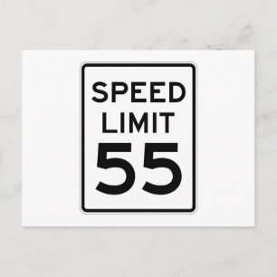 Speed Limit 55 MPH Sign Postcard