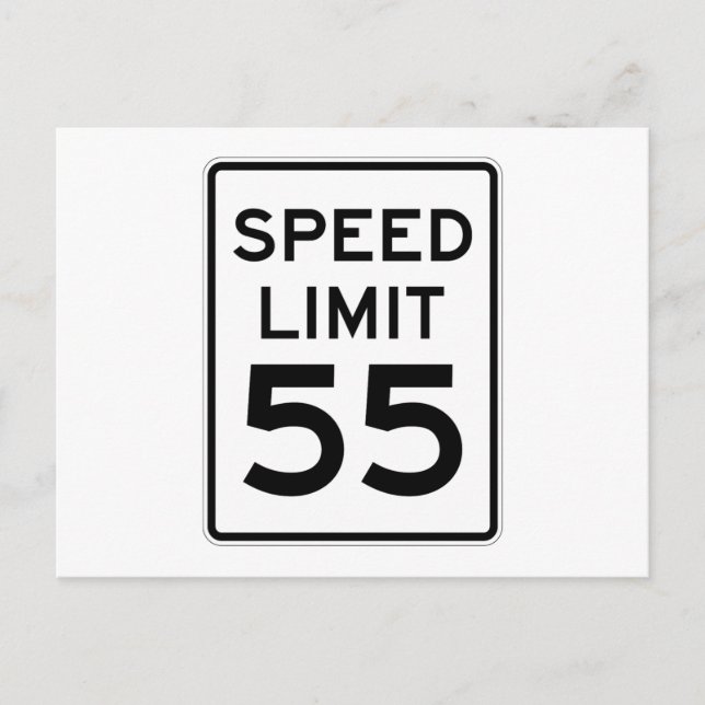 Speed Limit 55 MPH Sign Postcard (Front)