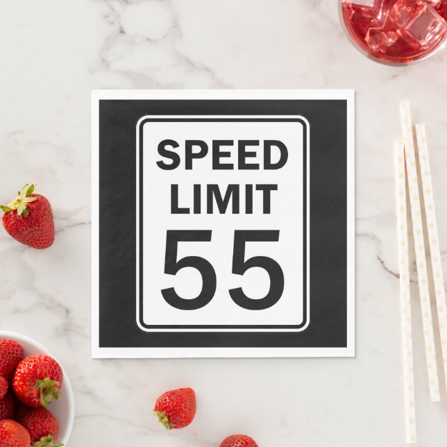 Speed Limit 55 Sign Luncheon Paper  Napkins (Insitu)