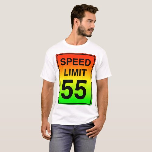 Speed Limit 55 Sign with Stoplight Colors T_Shirt