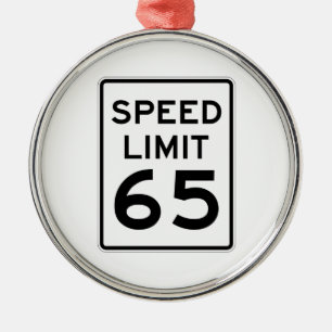 Speed Limit 65 MPH Sign Metal Ornament