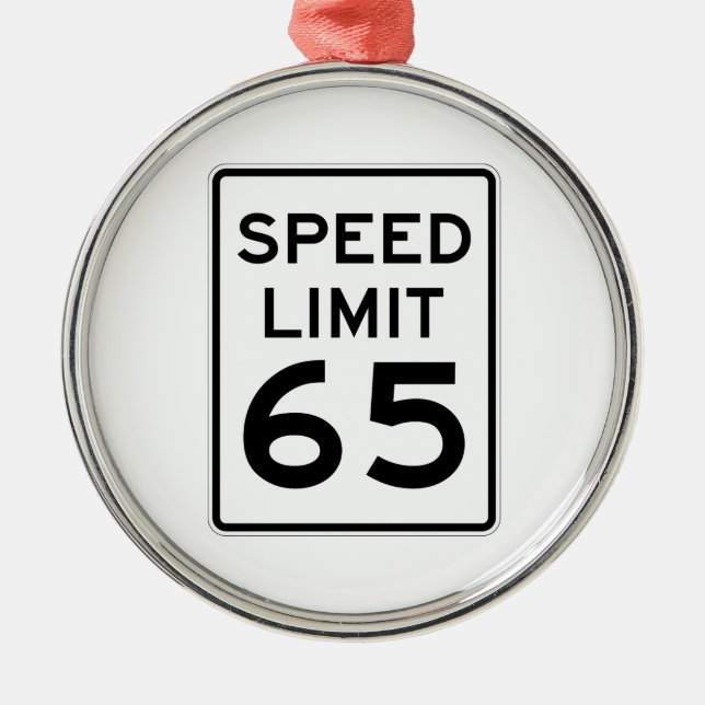 Speed Limit 65 MPH Sign Metal Ornament (Front)