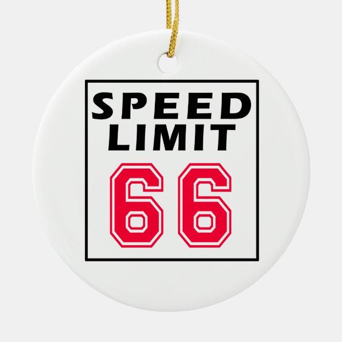 Speed limit 66 birthday designs christmas tree ornament