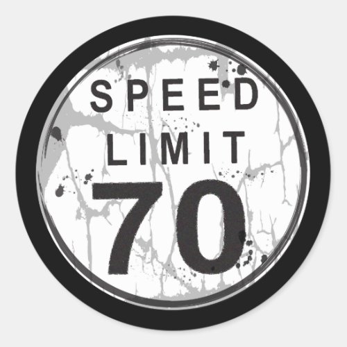 Speed Limit 70 MPH Grungy Sticker