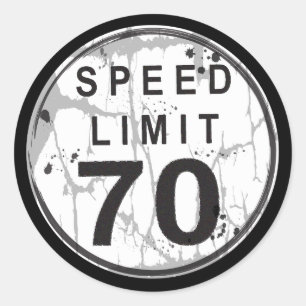 Speed Limit 70 MPH Grungy Sticker