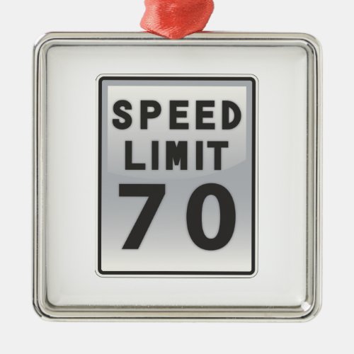 Speed Limit 70 sign Metal Ornament