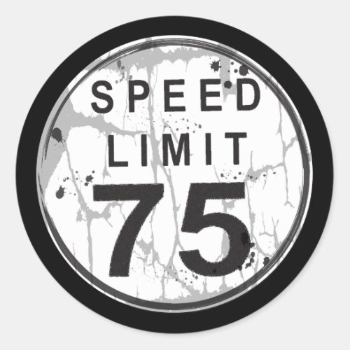 Speed Limit 75 MPH Grungy Sticker