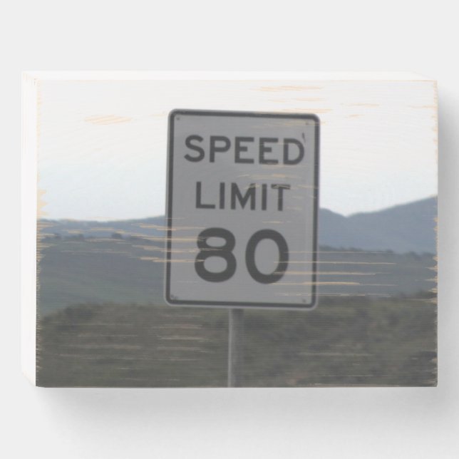 Speed Limit 80 Wooden Box Sign (Front Horizontal)