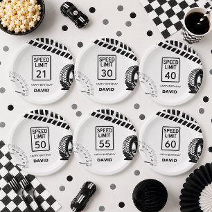 Speed Limit Any Age Birthday Paper Plates