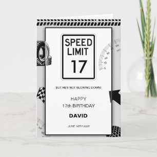 Speed Limit Boy's 16th Birthday  Card