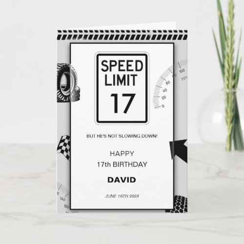 Speed Limit Boy's 16th Birthday  Card
