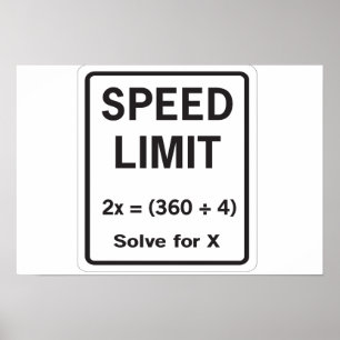 Speed Limit Math Poster