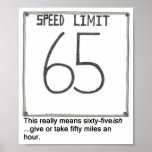 Speed Limit Poster at Zazzle