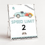 Speed Limit Race Car Birthday Party Sign