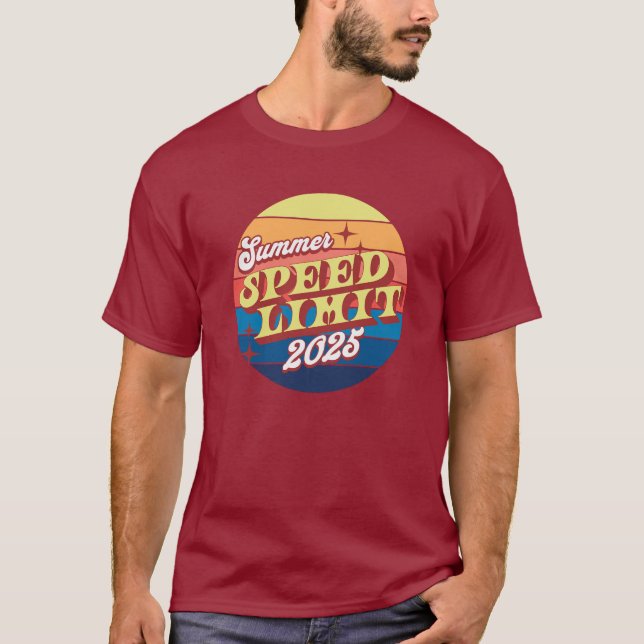 Speed Limit Summer 2025 Retro Sunset T-Shirt (Front)