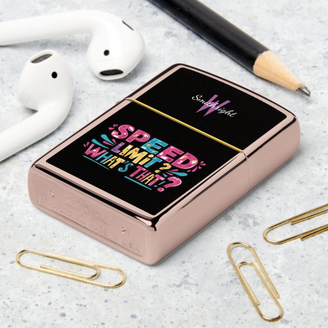 Speed Limit? What's That? Zippo Lighter (On Table 2)