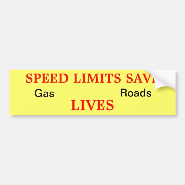 Speed Limits Save Bumper Sticker (Front)