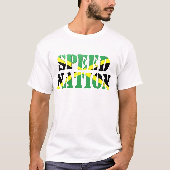 Speed Nation Jamaican Flag Singlet T-Shirt (Front)