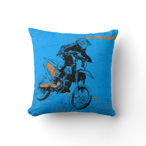 Speed Racer - Motocross Racer Ceramic Ornament Throw Pillow