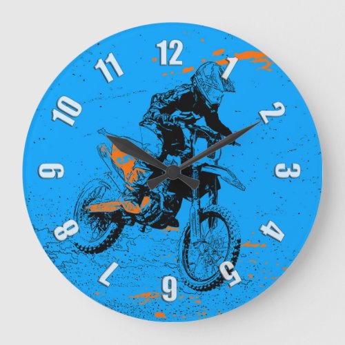 Speed Racer _ Motocross Racer Large Clock