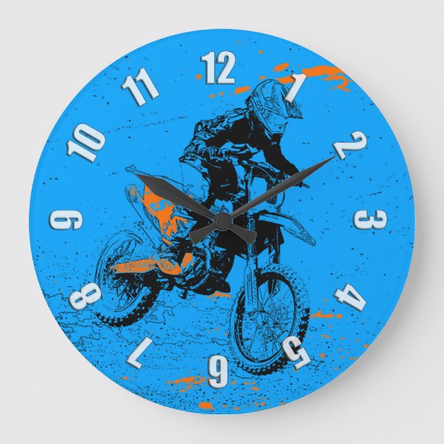 Speed Racer - Motocross Racer Large Clock (Front)