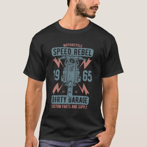 Speed Rebel 1965 Vintage Motorcycle Design T_Shirt