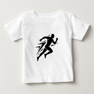 Speed Runner Silhouette Athletic Sports Design Baby T-Shirt