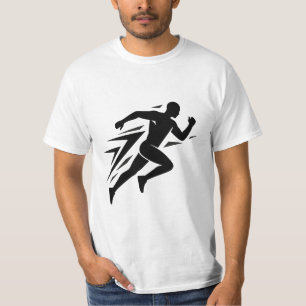 Speed Runner Silhouette Athletic Sports Design T-Shirt