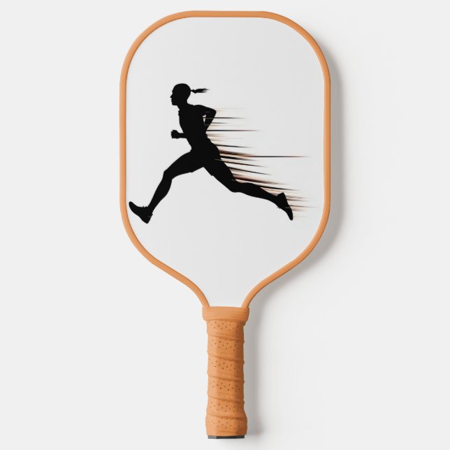 Speed Runner Silhouette – Motion Blur Sports Icon Pickleball Paddle (Front)