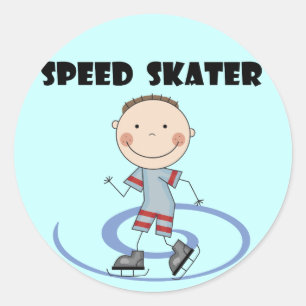 Speed Skater - Boy Tshirts and Gifts Classic Round Sticker