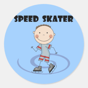Speed Skater - Boy Tshirts and Gifts Classic Round Sticker