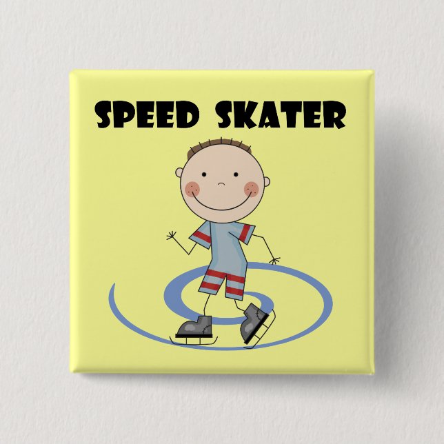 Speed Skater - Boy Tshirts and Gifts Pinback Button (Front)