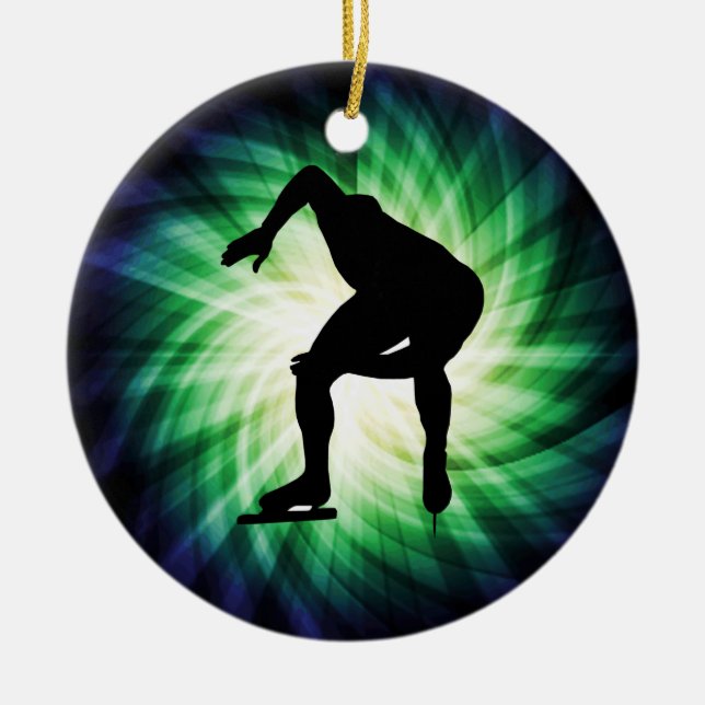 Speed Skater Gift Ceramic Ornament (Front)