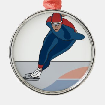Speed Skater Metal Ornament by sports_shop at Zazzle