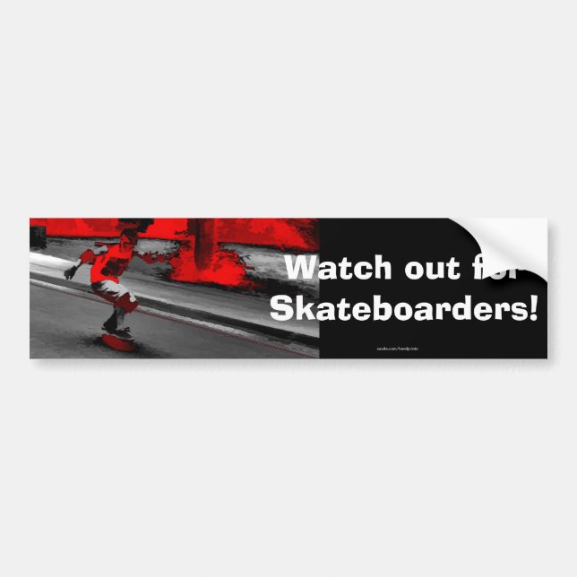 Speed Skater  -  Skateboarder Bumper Sticker (Front)