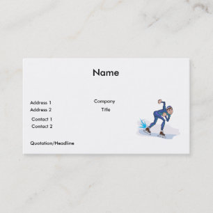 speed skater skating graphic business card