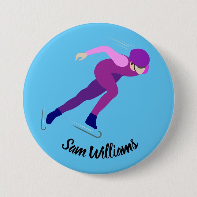 Speed Skating Button (Front)