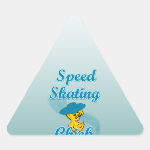 Speed Skating Chick #3 Triangle Sticker