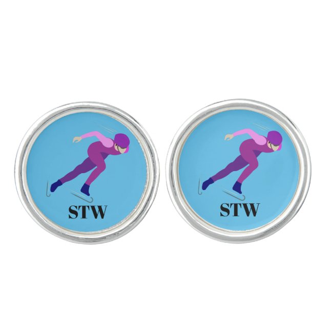 Speed Skating Cufflinks (Front)