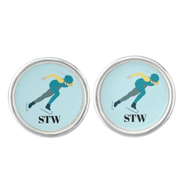 Speed Skating Cufflinks (Front)
