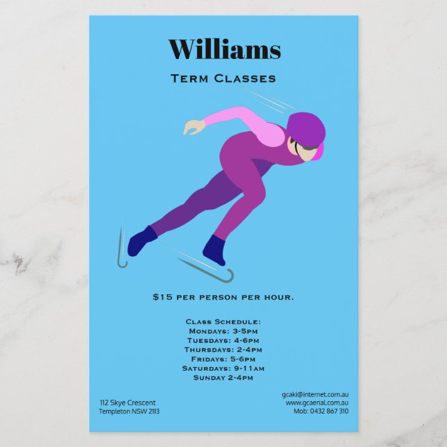 Speed Skating Flyer (Front)