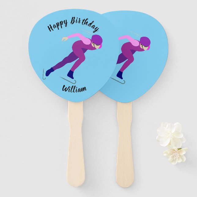 Speed Skating Hand Fan (Front and Back)