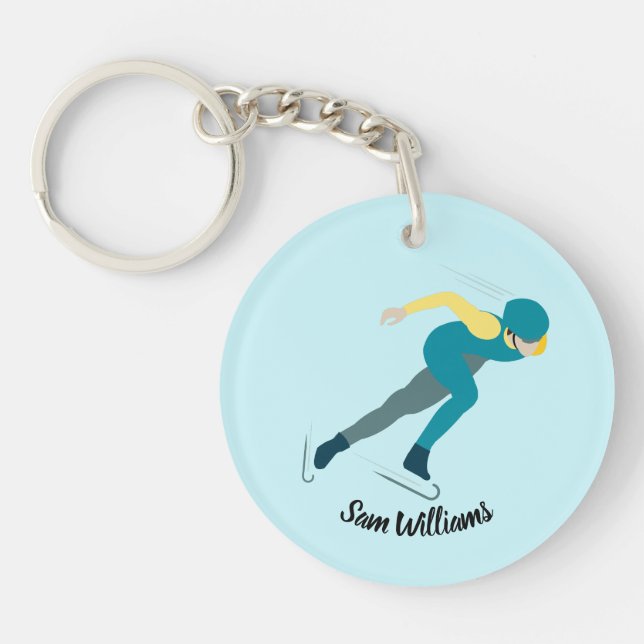 Speed Skating Keychain (Front)