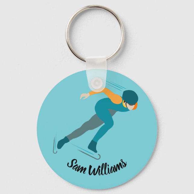 Speed Skating Keychain (Front)