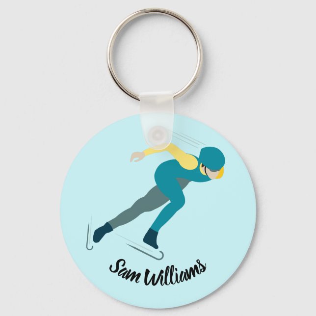 Speed Skating Keychain (Front)