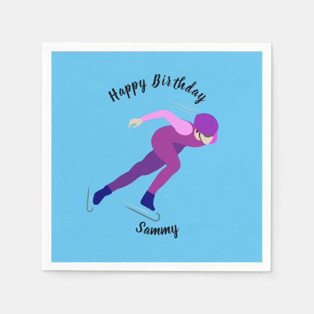 Speed Skating Napkins (Front)