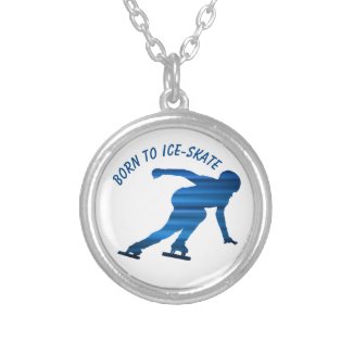 Speed skating necklace - Born to ice skate
