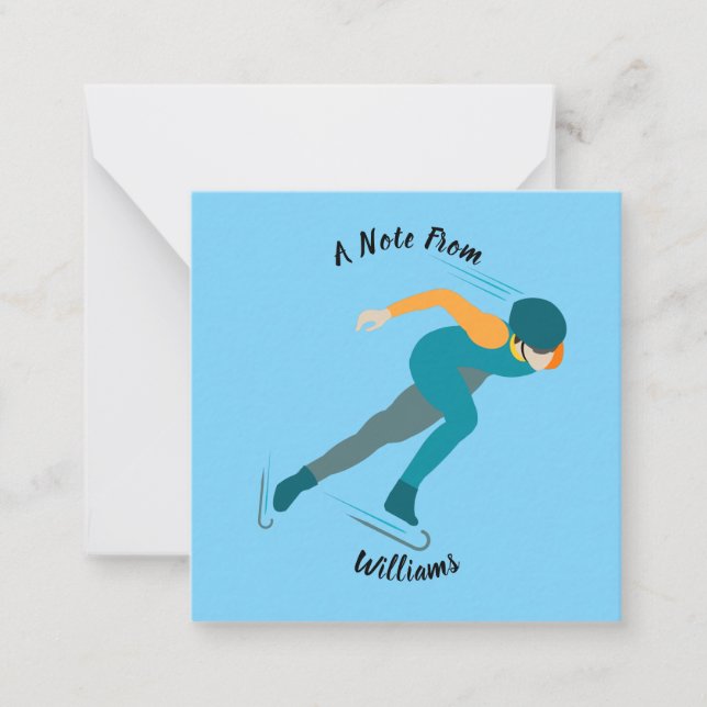 Speed Skating Note Card (Front)