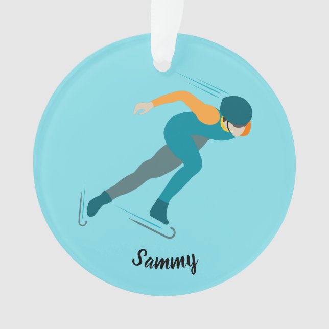 Speed Skating Ornament (Front)